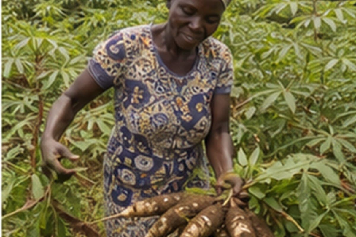 Cassava produce from David Ashiatey Nartey Farm